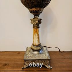Antique 1920s BRADLEY & HUBBARD The B&H Oil Lamp Converted to Electric 2 Sockets