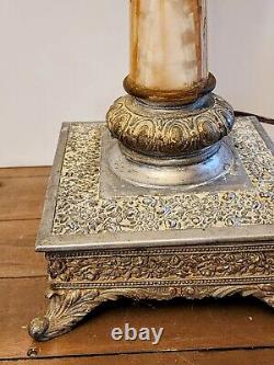 Antique 1920s BRADLEY & HUBBARD The B&H Oil Lamp Converted to Electric 2 Sockets