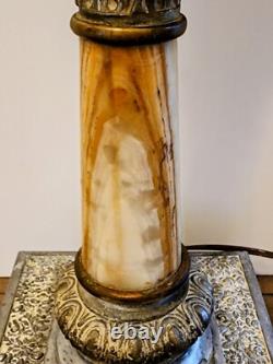Antique 1920s BRADLEY & HUBBARD The B&H Oil Lamp Converted to Electric 2 Sockets