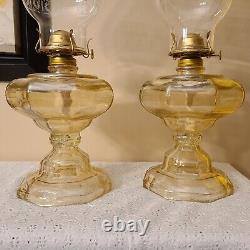 Antique 19 Kaadan Ltd Glass Oil Lamp Pair of 2