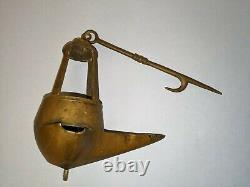 Antique 19th C 1800s Iron Betty Whale Oil Grease Post Lamp Lantern lot #4