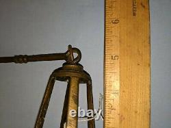 Antique 19th C 1800s Iron Betty Whale Oil Grease Post Lamp Lantern lot #4