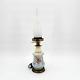 Antique 19th-C Electrified Porcelain Oil Lamp Floral Design 24 Tested