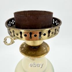 Antique 19th-C Electrified Porcelain Oil Lamp Floral Design 24 Tested