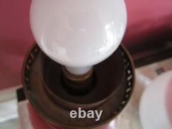 Antique 19th C. Gone With The Wind Lamp Oil Lamp Converted Hand Painted GWTW