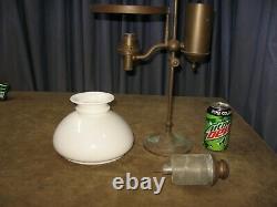 Antique 19th C. Student Oil Lamp CIVIL War Era 1863-70 Hinrichs Orig For Restore