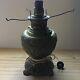 Antique 19th C The Miller Lamp Embossed Brass Round Oil Table Lamp Electrified