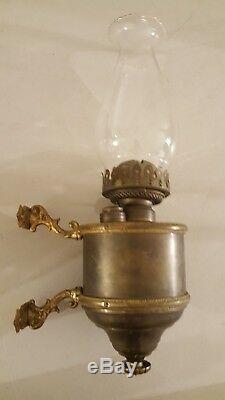 Antique 19th C. Victorian Wall Sconce Bracket with Removable Oil Lamp P&A Mfg