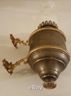 Antique 19th C. Victorian Wall Sconce Bracket with Removable Oil Lamp P&A Mfg