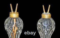 Antique 19th Century Boston Sandwich Clear Glass Whale Oil Lamps As Is