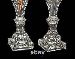 Antique 19th Century Boston Sandwich Clear Glass Whale Oil Lamps As Is
