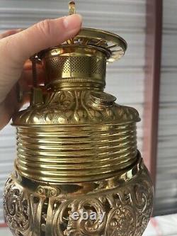Antique 19th Century Bradley & Hubbard Banquet Oil Lamp 28 Tall Electrified
