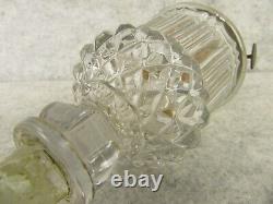 Antique 19th Century EAPG Glass Font Peg Lamp Kosmos Central Draft Wick Burner