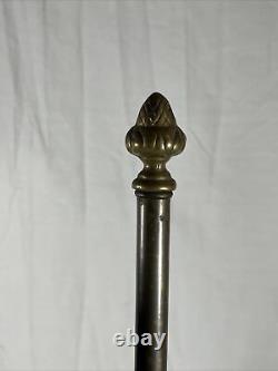 Antique 28 Harvard Style Oil Lamp Student Heavy Brass Green Glass Kerosene VTG