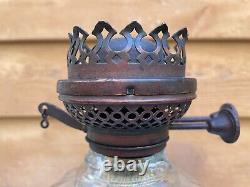 Antique #2 E MILLER CO DUPLEX Dual Wicks Oil Kerosene Lamp Burner Flame Snuffer
