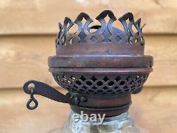 Antique #2 E MILLER CO DUPLEX Dual Wicks Oil Kerosene Lamp Burner Flame Snuffer