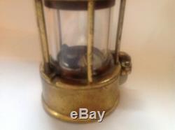 Antique 9 Miners Lamp Lantern Protector Lighting Eccles Brass Glass Oil