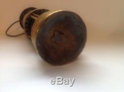 Antique 9 Miners Lamp Lantern Protector Lighting Eccles Brass Glass Oil