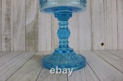 Antique ADAMS EAPG P&A EAGLE Glass Kerosene Oil Lamp 1880s Blue TWO PANEL
