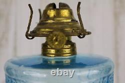 Antique ADAMS EAPG P&A EAGLE Glass Kerosene Oil Lamp 1880s Blue TWO PANEL