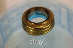 Antique ADAMS EAPG P&A EAGLE Glass Kerosene Oil Lamp 1880s Blue TWO PANEL