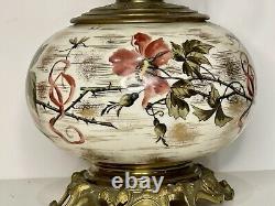 Antique AESTHETIC MOVEMENT 1890's Victorian Hand Painted P & A Oil Lamp GWTW