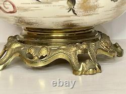 Antique AESTHETIC MOVEMENT 1890's Victorian Hand Painted P & A Oil Lamp GWTW