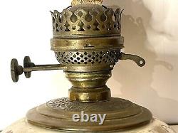 Antique AESTHETIC MOVEMENT 1890's Victorian Hand Painted P & A Oil Lamp GWTW
