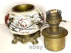 Antique AESTHETIC MOVEMENT 1890's Victorian Hand Painted P & A Oil Lamp GWTW