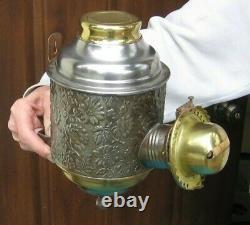 Antique ANGLE LAMP CO Oil Kerosene Embossed Nickel and Brass FontStock Part bt