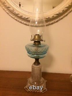 Antique Adams Glass Thousand Eye Oil Lamp