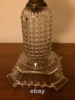 Antique Adams Glass Thousand Eye Oil Lamp