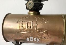 Antique Admiral Dewey Remember the Maine Oil Lamp, Spanish American War