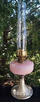 Antique Aladdin 1937 39 QUEEN Pink / Rose Moonstone Model B-98 Oil Lamp