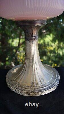 Antique Aladdin 1937 39 QUEEN Pink / Rose Moonstone Model B-98 Oil Lamp