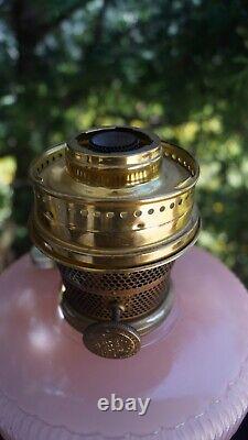 Antique Aladdin 1937 39 QUEEN Pink / Rose Moonstone Model B-98 Oil Lamp