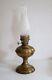 Antique Aladdin Brass Oil/Kerosene Lamp withWick & Frosted Chimney