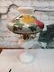 Antique Aladdin Electrified Oil Lamp Model B White base and Floral shade