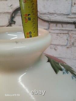 Antique Aladdin Electrified Oil Lamp Model B White base and Floral shade
