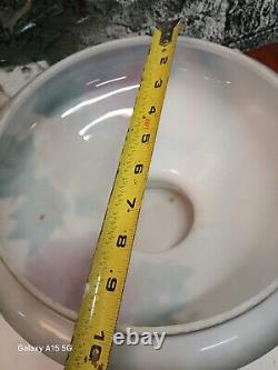 Antique Aladdin Electrified Oil Lamp Model B White base and Floral shade