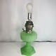 Antique Aladdin Jadeite Green Glass Lamp Converted to Electric Model B