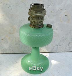 Antique Aladdin Jadeite Green Glass OILLAMP Nu-Type Model B