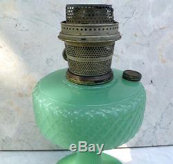 Antique Aladdin Jadeite Green Glass OILLAMP Nu-Type Model B