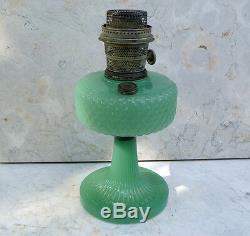 Antique Aladdin Jadeite Green Glass OILLAMP Nu-Type Model B