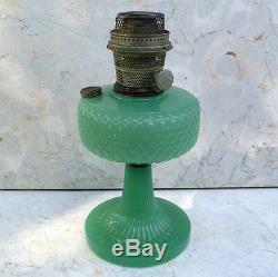 Antique Aladdin Jadeite Green Glass OILLAMP Nu-Type Model B