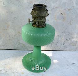 Antique Aladdin Jadeite Green Glass OILLAMP Nu-Type Model B