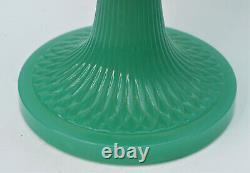 Antique Aladdin Jadeite Green Glass Quilted Oil Lamp Lox On Chimney Moonstone
