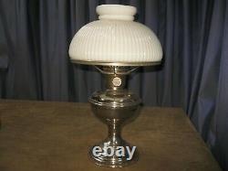 Antique Aladdin Model No. 9 Oil Lamp with Shade & Burner Nice Nickel Finish