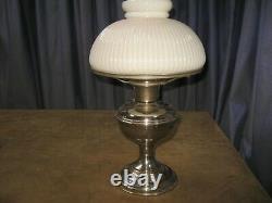 Antique Aladdin Model No. 9 Oil Lamp with Shade & Burner Nice Nickel Finish