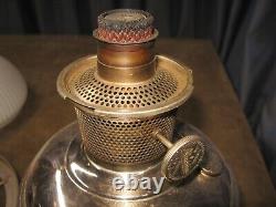 Antique Aladdin Model No. 9 Oil Lamp with Shade & Burner Nice Nickel Finish